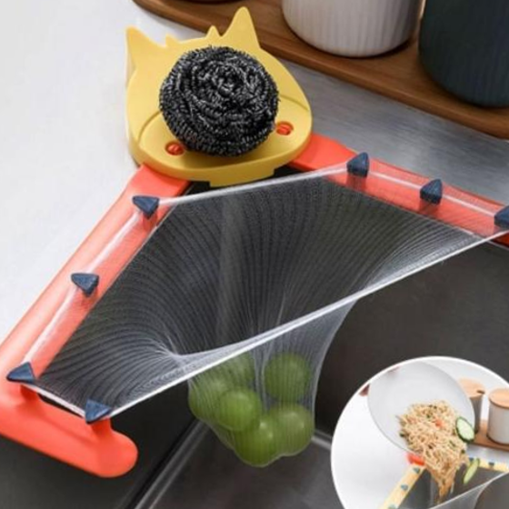 음식물 간편처리 컬러 카우거치대+거름망50P 음식물