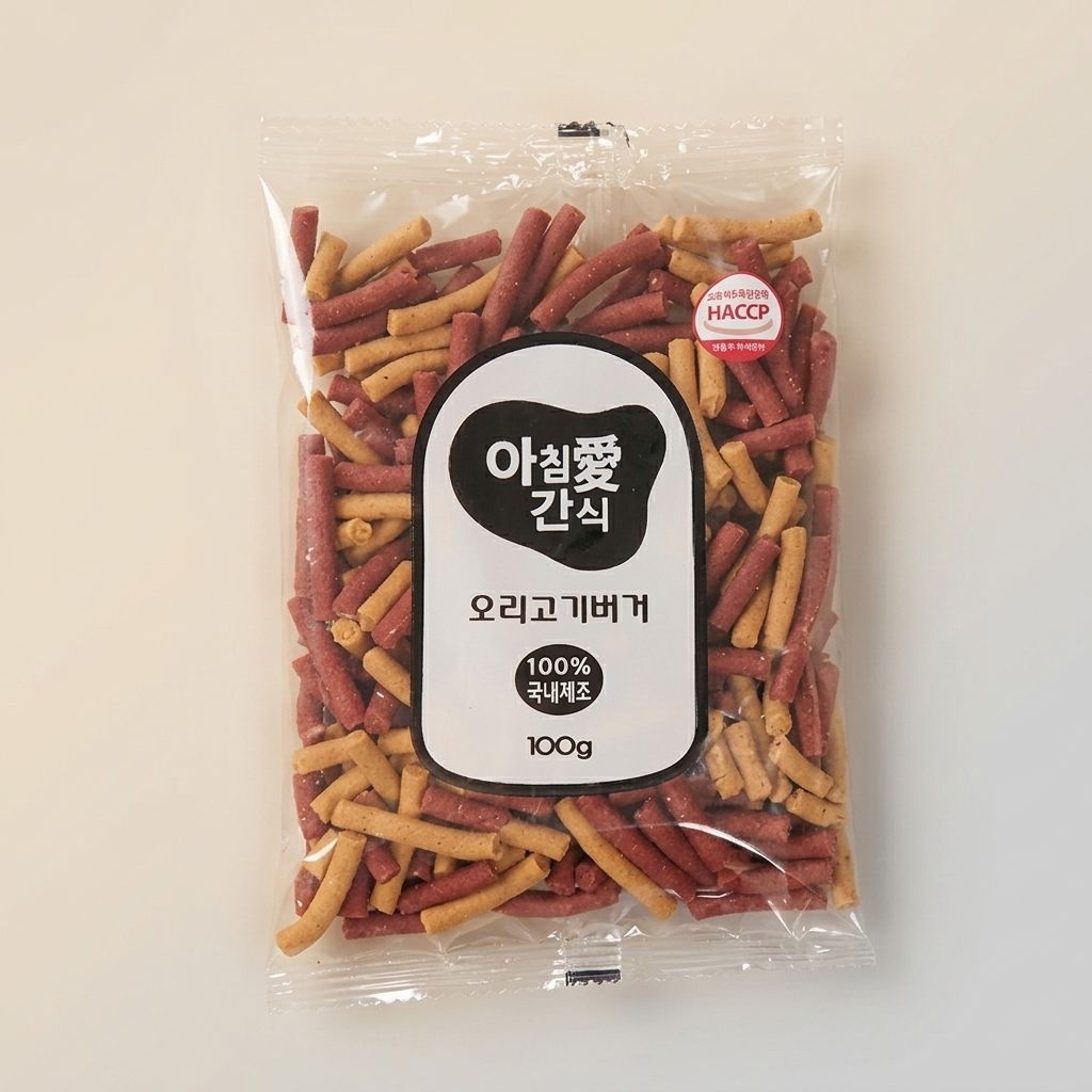 아침애 함유 오리버거 간식 강아지 100g 40개