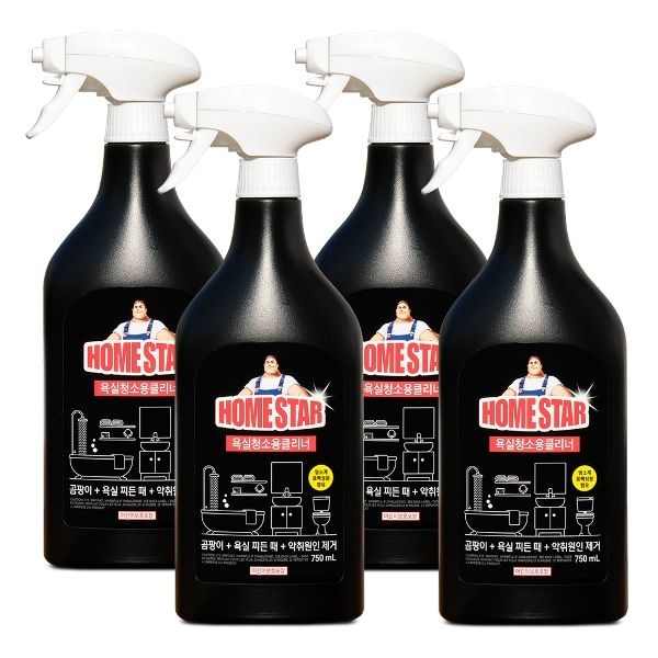 홈스타 뿌리는 곰팡이 싹 욕실청소용 클리너 본품 750ml 4개