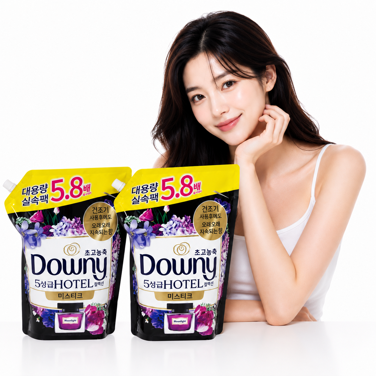 다우니 호텔 컬렉션 미스티크 4.1L 초고농축 섬유유연제 리필 2개
