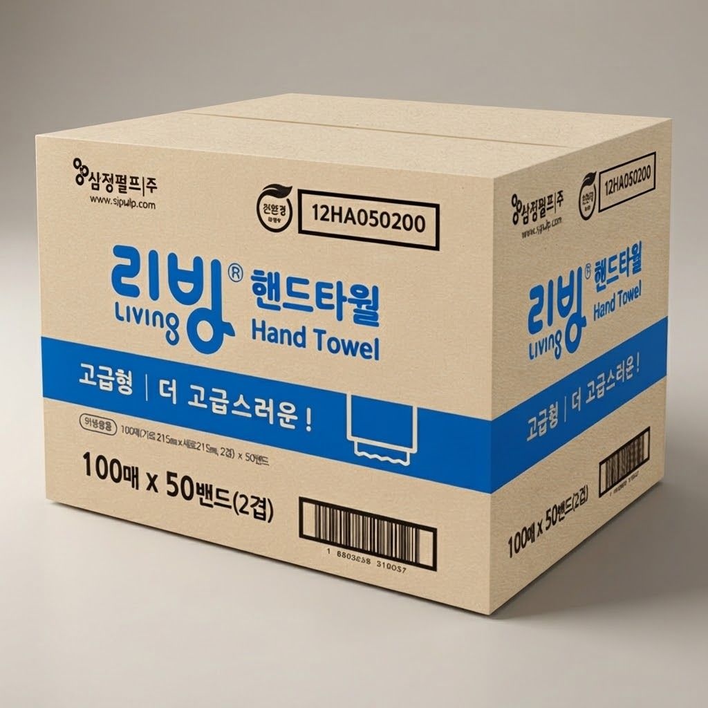리빙 도전 핸드타올 50밴드 고급형 2겹 100매