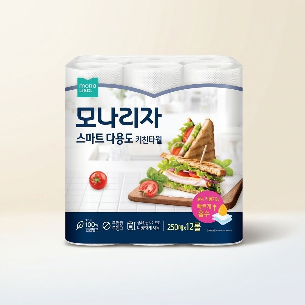 모나리자 스마트 키친타올 일회용 주방용 다용도 250매 1팩