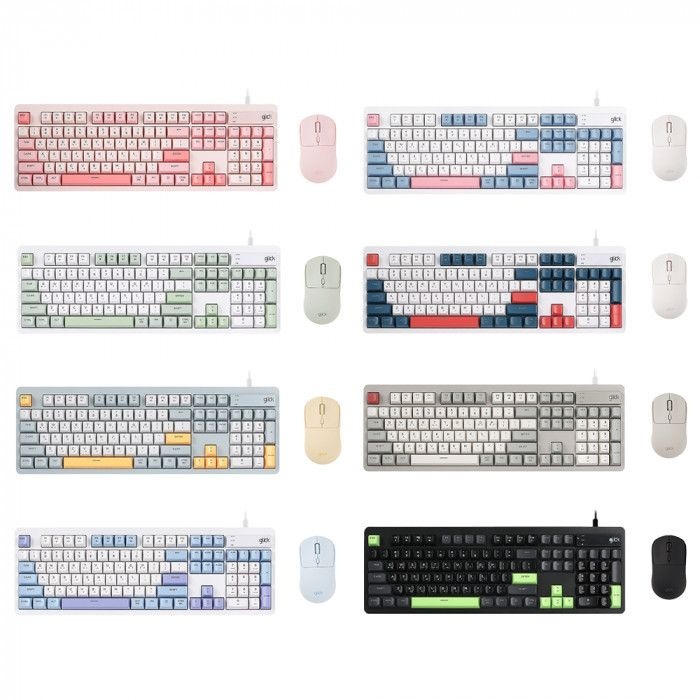 [오늘출발] 지클릭커 오피스프로 OPK515 사무용 키보드 무선 마우스 세트 (Navy Blue)