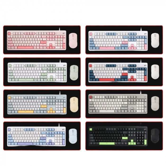 [오늘출발] 지클릭커 오피스프로 OPK515 사무용 키보드 무선 마우스 장패드 세트 (Retro)
