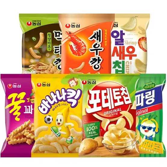 양파링4봉+바나나킥4봉+자갈치4봉+새우깡4봉