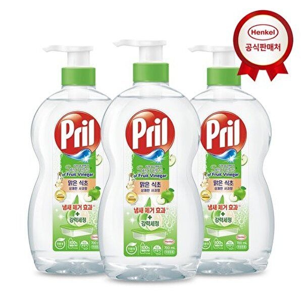 헨켈 [헨켈]주방세제 프릴 맑은식초 700ml x 3개 사과