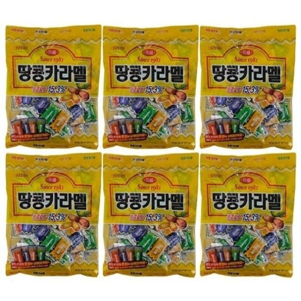 크라운 땅콩카라멜 324g x 6개
