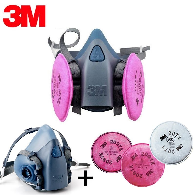 3M 반면형 방독면 7502(중형)+필터 1급 2071 (2개입)