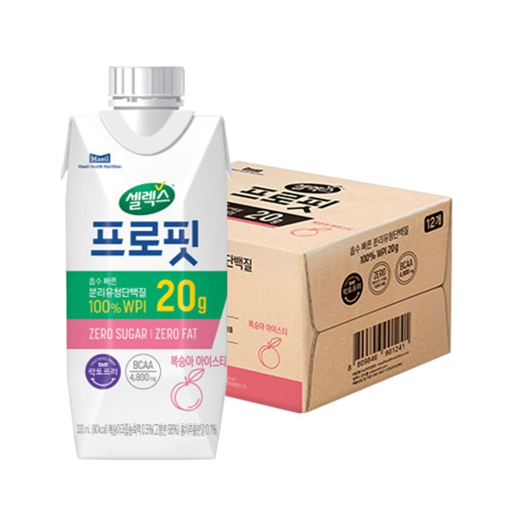 [온누리7%혜택]셀렉스 프로핏 Sports WPI 드링크 복숭아 아이스티 330ml 12개 (1박스)