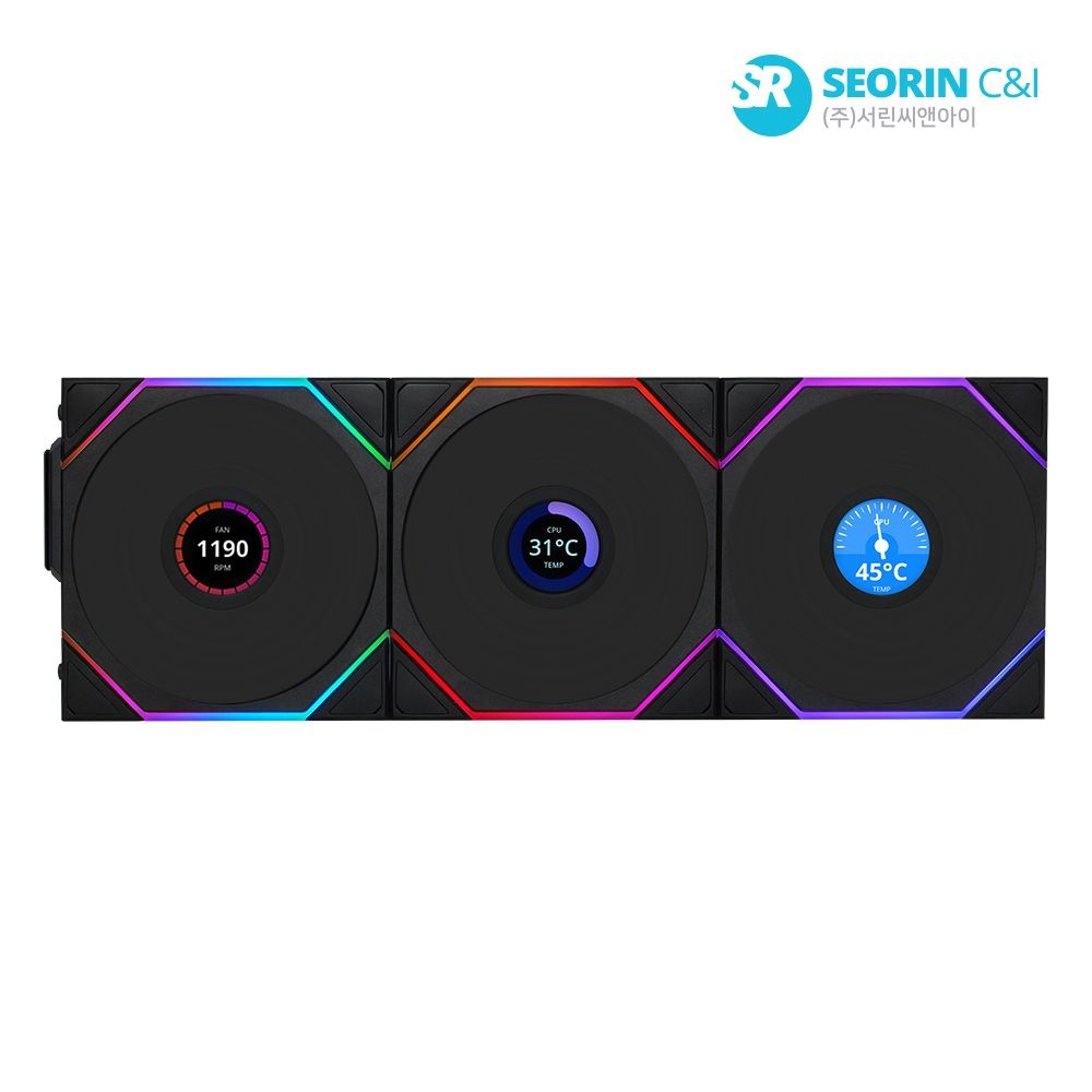 리안리 [서린공식] 리안리 UNI FAN TL Wireless LCD 120 블랙 3팩