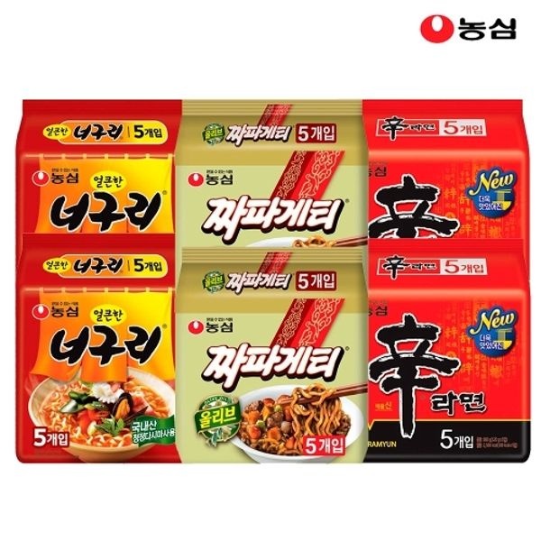 농심 봉지라면 혼합 30봉(신라면10봉+짜파게티10봉+너구리10봉)