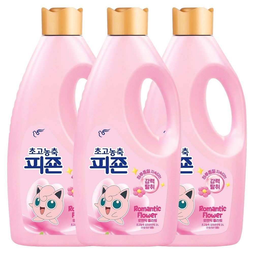 무궁화 초고농축 피죤 섬유유연제 로맨틱플라워 용기 2L X 3개
