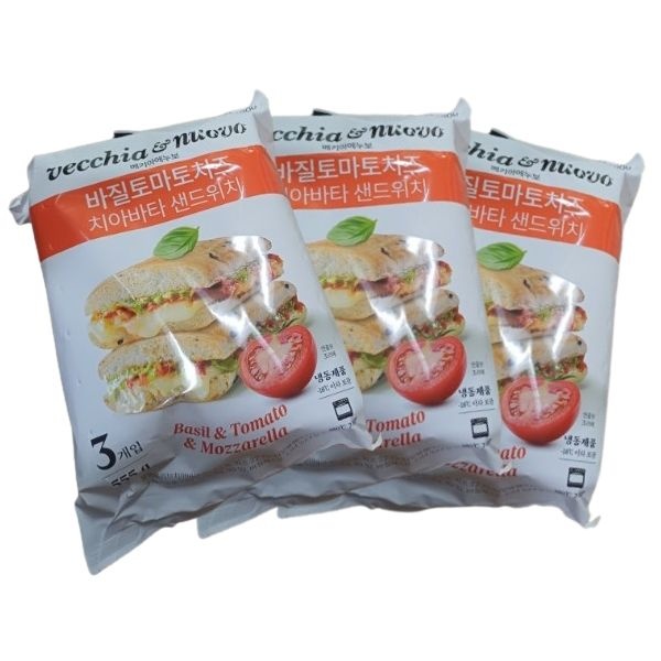 바질토마토치즈 치아바타 샌드위치 3입 X 3팩(총 9개)