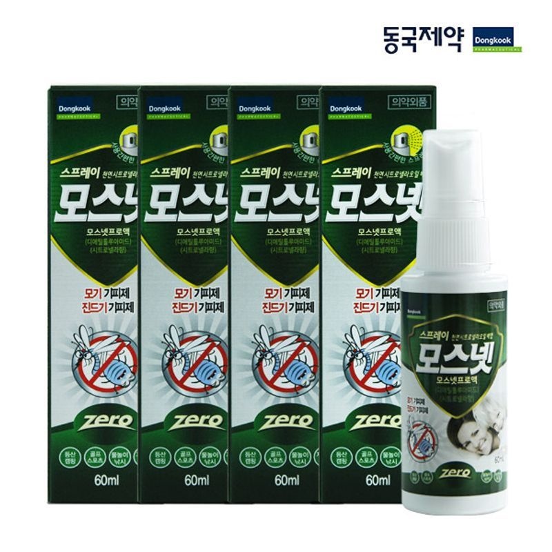 동국제약 [동국제약] 모기 진드기 기피제 모스넷 스프레이 60ml 4개