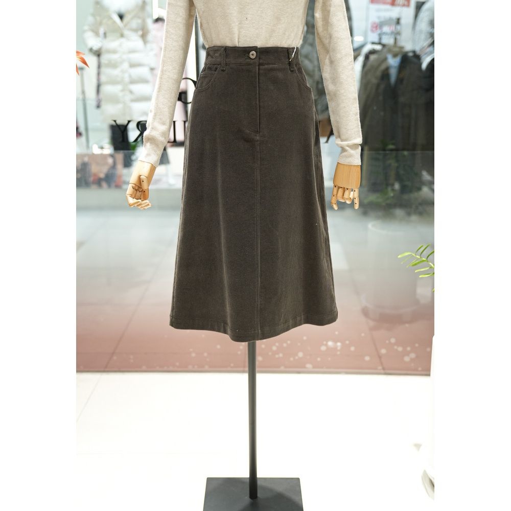 BCBG 코듀로이 H라인 스커트 B5DAS221