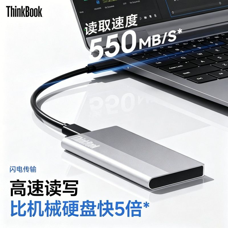 [해외] 휴대용 외장 SSD 대용량 저장장치 컴퓨터 스마트폰 호환 USB 연결 포함