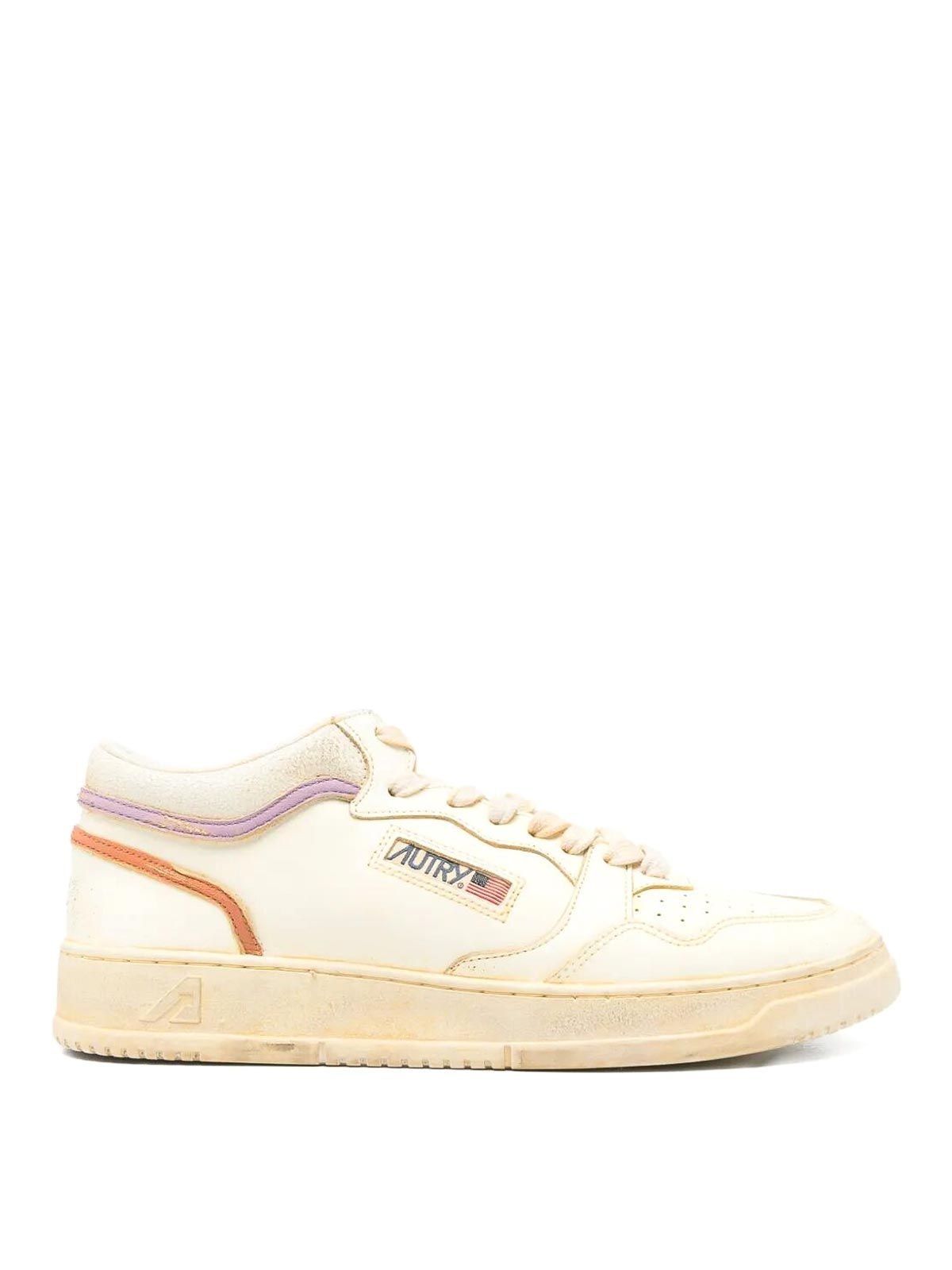 오트리 25FW  미디움 Way Sup Vintage 레더 스니커즈 MVMMEG01