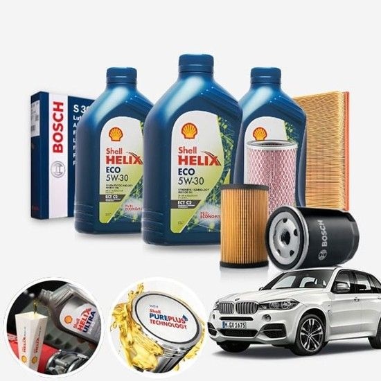 F15 X5 (14~18) M50d (N57) 디젤 쉘 힐릭스 에코 합성엔진오일 5w30 필터세트 7리터 합성엔진오일