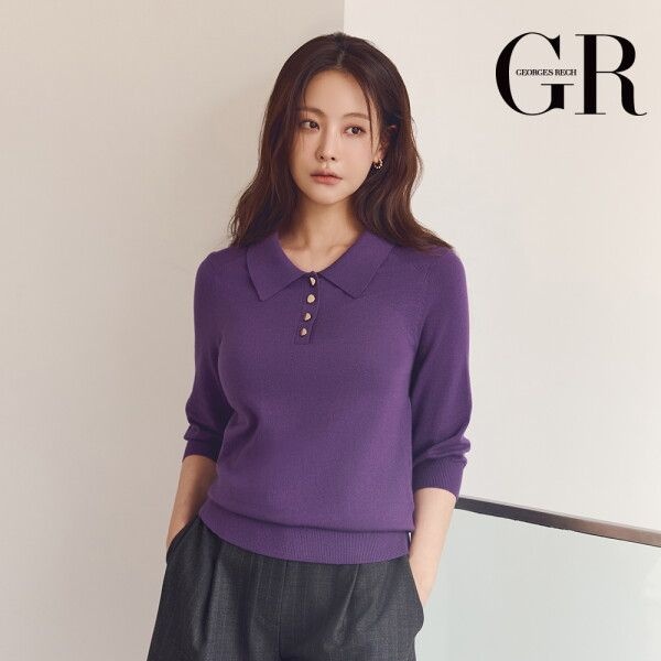[조르쥬 레쉬] 26FW 버튼 포인트 카라 니트 4종