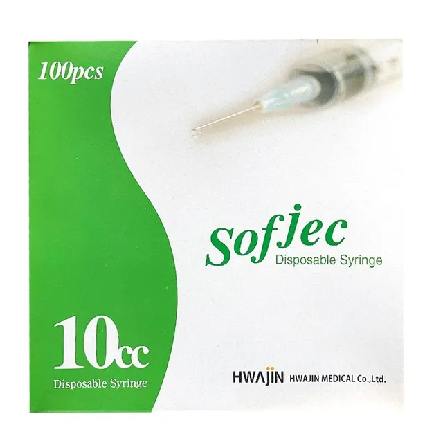 화진 일회용 멸균 주사기 10cc 21G 1-1/4인치 100개입