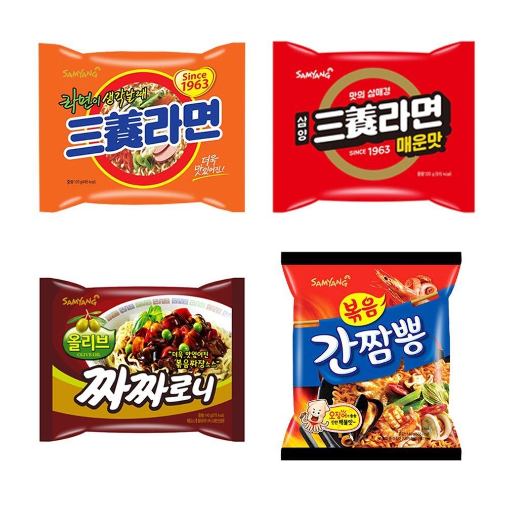 삼양식품 삼양라면 세트1 매운맛 짜짜로니 간짬뽕 4종 20봉