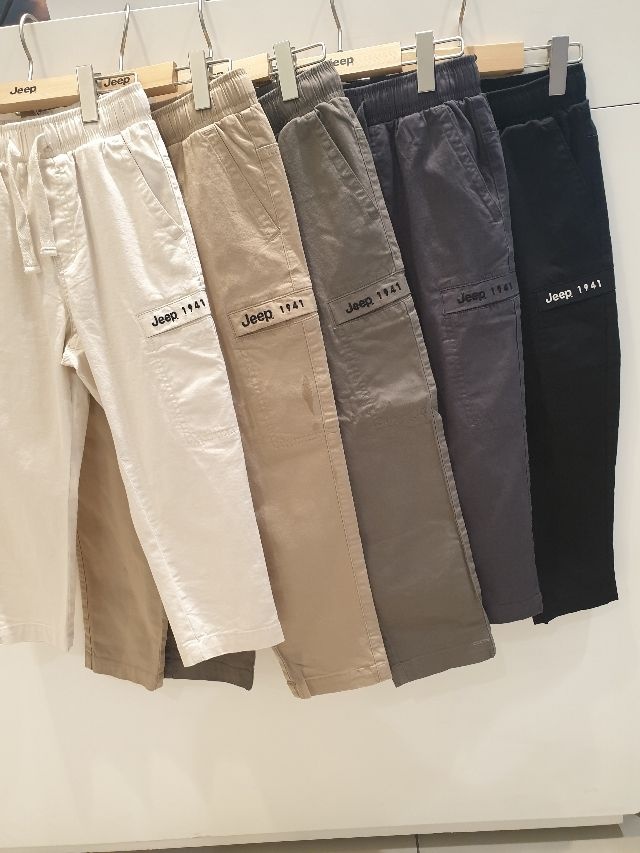 지프 키즈 KM1PTU791 9부우븐 배기핏 팬츠