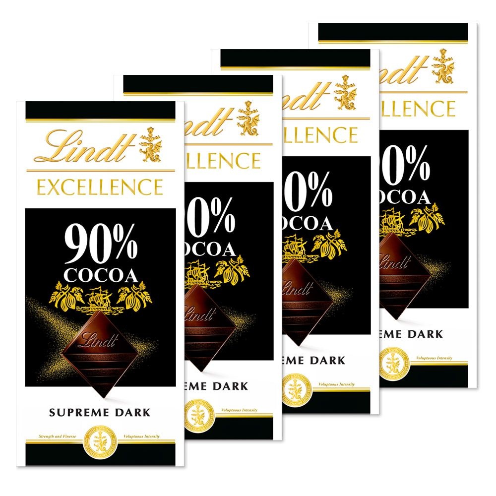 [오늘출발] 린트 초콜릿 엑설런스 다크 90% 100g X 4개