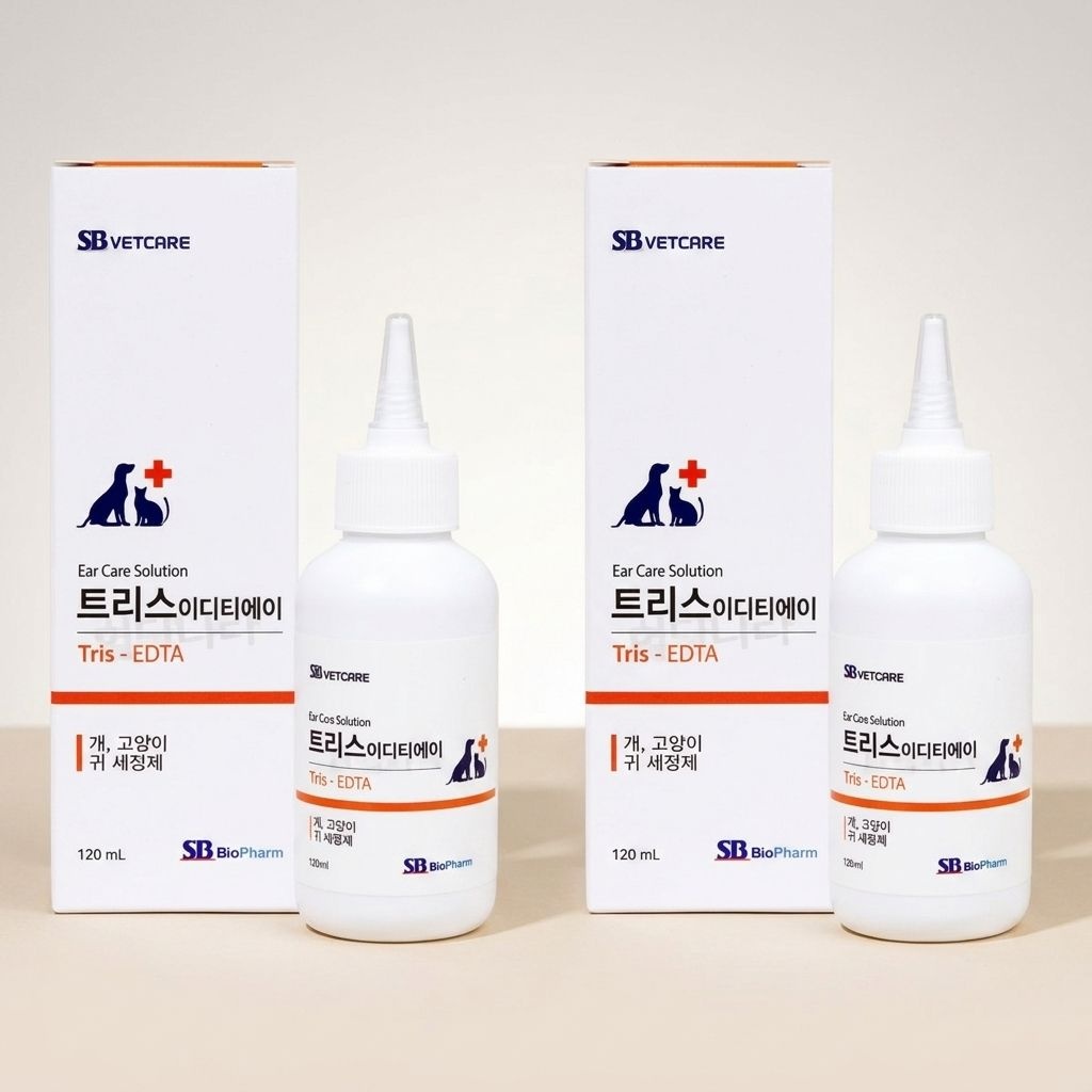 트리스 강아지고양이 반려동물귀청소 이디티에이 귀세정제 120ml 2개