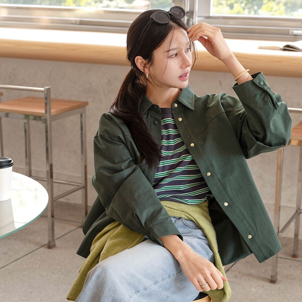 [캔마트] [벨유] 세이 코튼 스냅 셔츠 자켓
