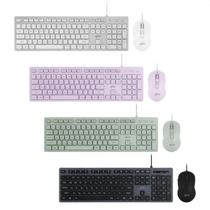 [오늘출발] 지클릭커 OFFICEPRO GMK-300 사무용 저소음 키보드 마우스 세트 (그린)