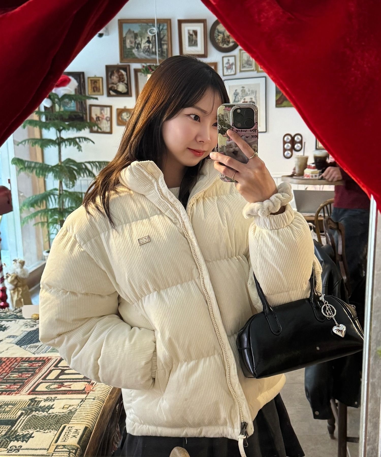비케이브 와이시리즈 리 코듀로이 패딩 자켓 아이보리 LE2504JK04IV 5553477