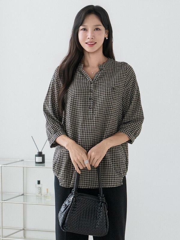 (현대Hmall) [마담4060]엄마옷 마담4060 플랫체크 중년여성 데일리 셔츠 -RBL2608055-
