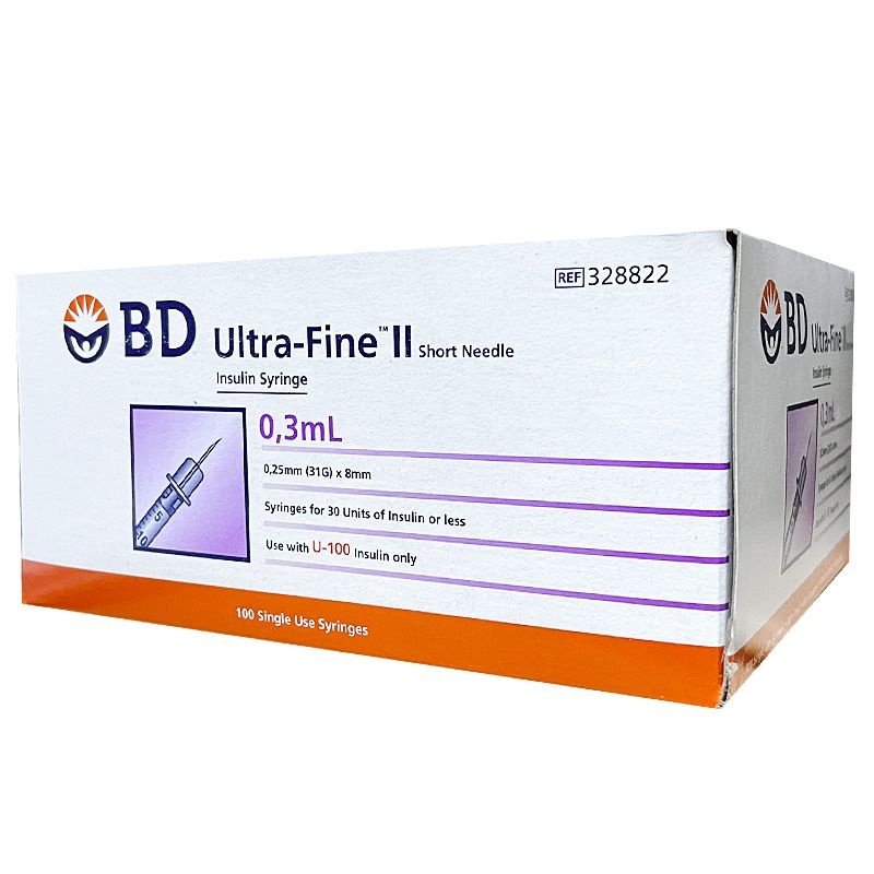 BD 엠벡타 울트라파인 인슐린주사기 0.3cc 31G 8mm 100개입 (328822)