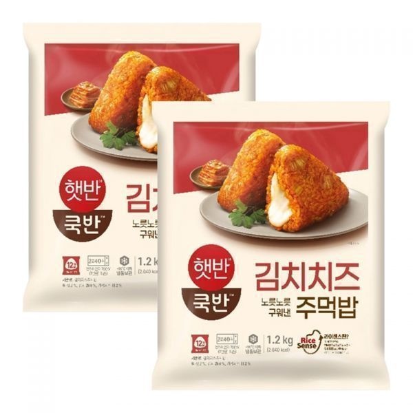 햇반 김치치즈 주먹밥 100g X 12 X 2 캠핑 간편 삭사 간식 삼각김밥