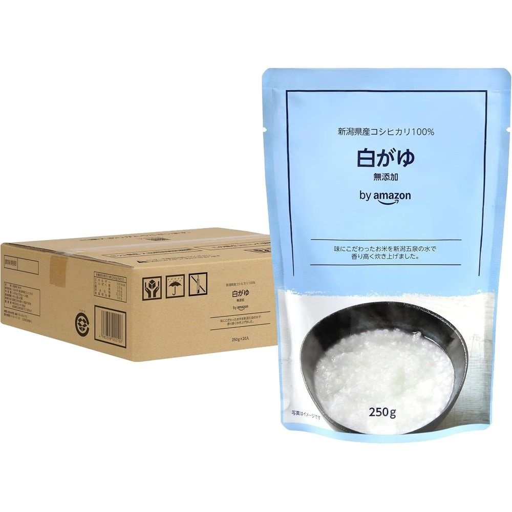 [해외] 바이아마존 매일먹는 간편한 흰죽 250g 20개입 니가타현산 고시히카리 쌀사용 관부가세포함가