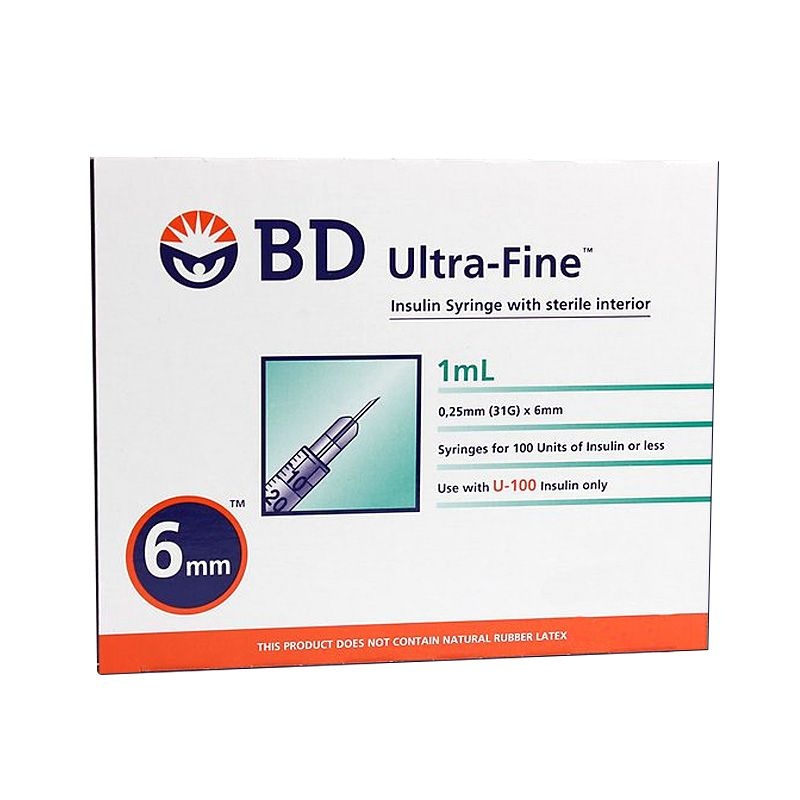 BD 엠벡타 울트라파인 인슐린주사기 1cc 31G 6mm 100개입 (324903)