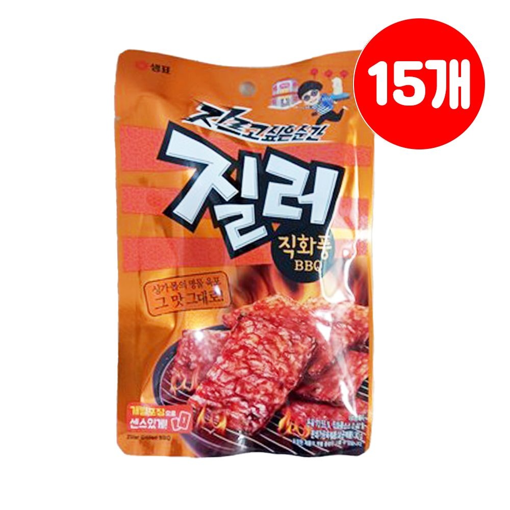 [오늘출발] 샘표 질러 육포 직화풍 BBQ 30g x 15개
