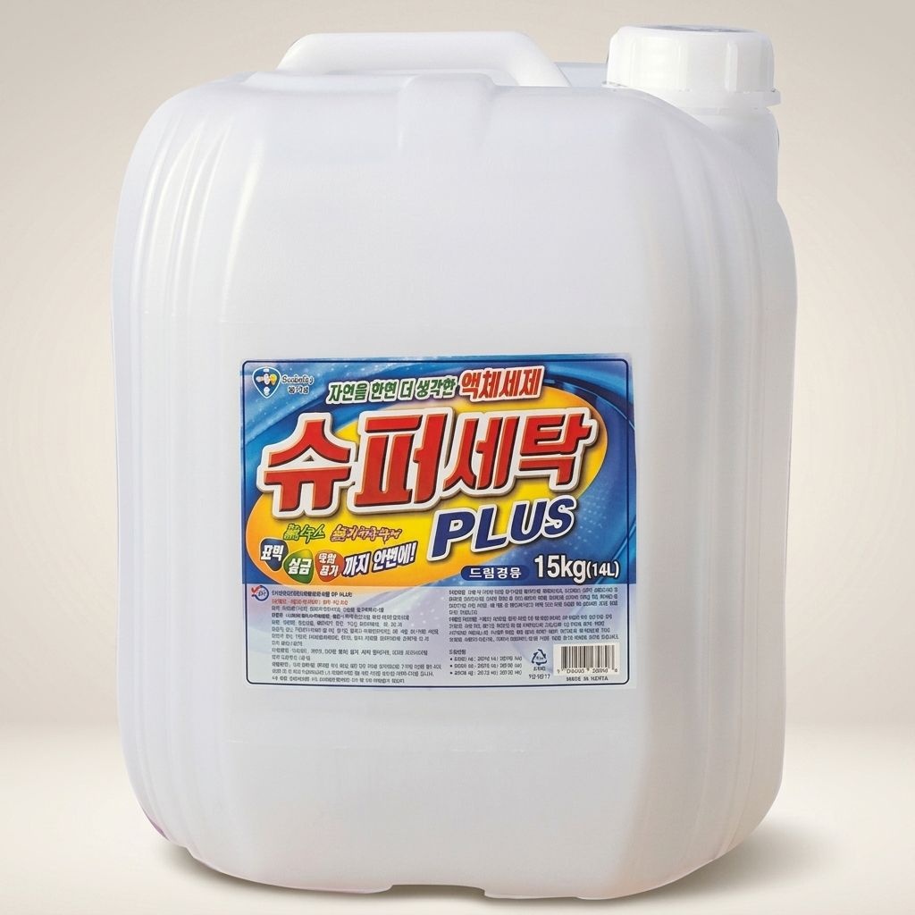 슈퍼세탁플러스 대용량 액체세제 말통 15kg