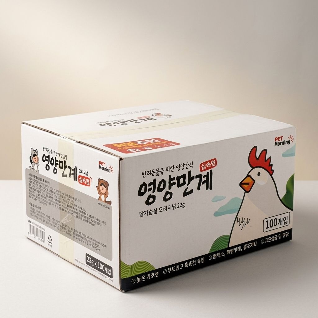 펫모닝 고양이 닭가슴살 영양만계 강아지 22g 100개입