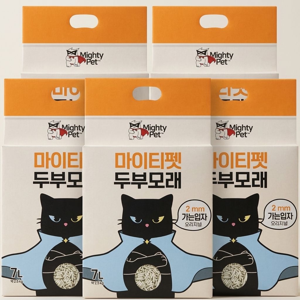 마이티펫 가는입자 고양이 오리지널 두부모래 7L 5개입