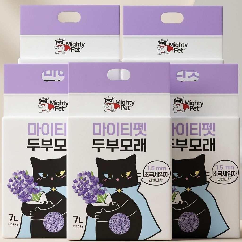 마이티펫 라벤더향 고양이 초극세입자 두부모래 7L 5개입
