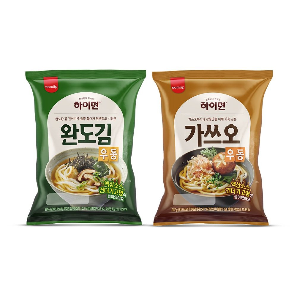 [딜크릿] 하이면 2종 가쓰오우동 / 완도김우동 x 10봉 (가쓰오 10개입)
