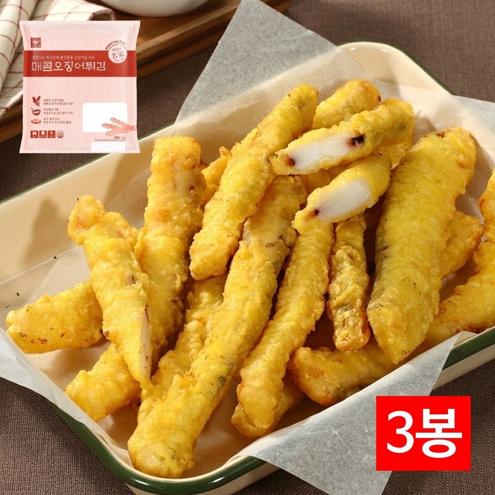 사옹원 매콤 오징어튀김 1kg X 3봉