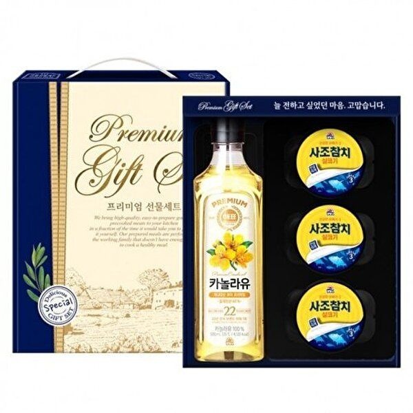 선물세트 기쁨3-1호(해표카놀라유500ml + 사조참치85gx3캔)