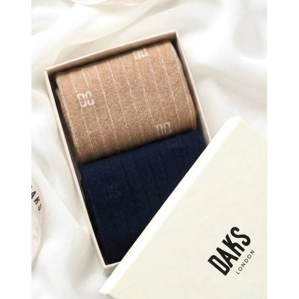 LF 닥스 레이디스 [닥스레이디스] [닥스 여성] [25FW] DLSS5D901MU 베이지블랙 DD로고 면혼방 중목 양말 2종 세트