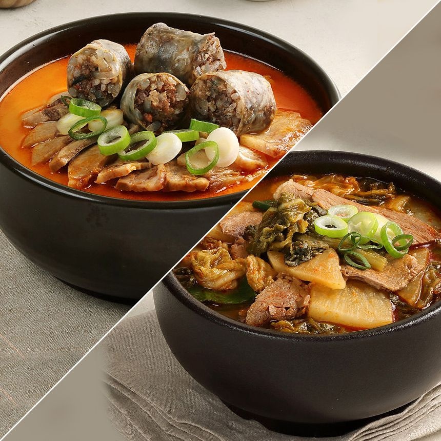 [온누리7%혜택]신의주 얼큰 4팩세트[순대국 오리지날 2팩+ 우거지소고기국밥 2팩]