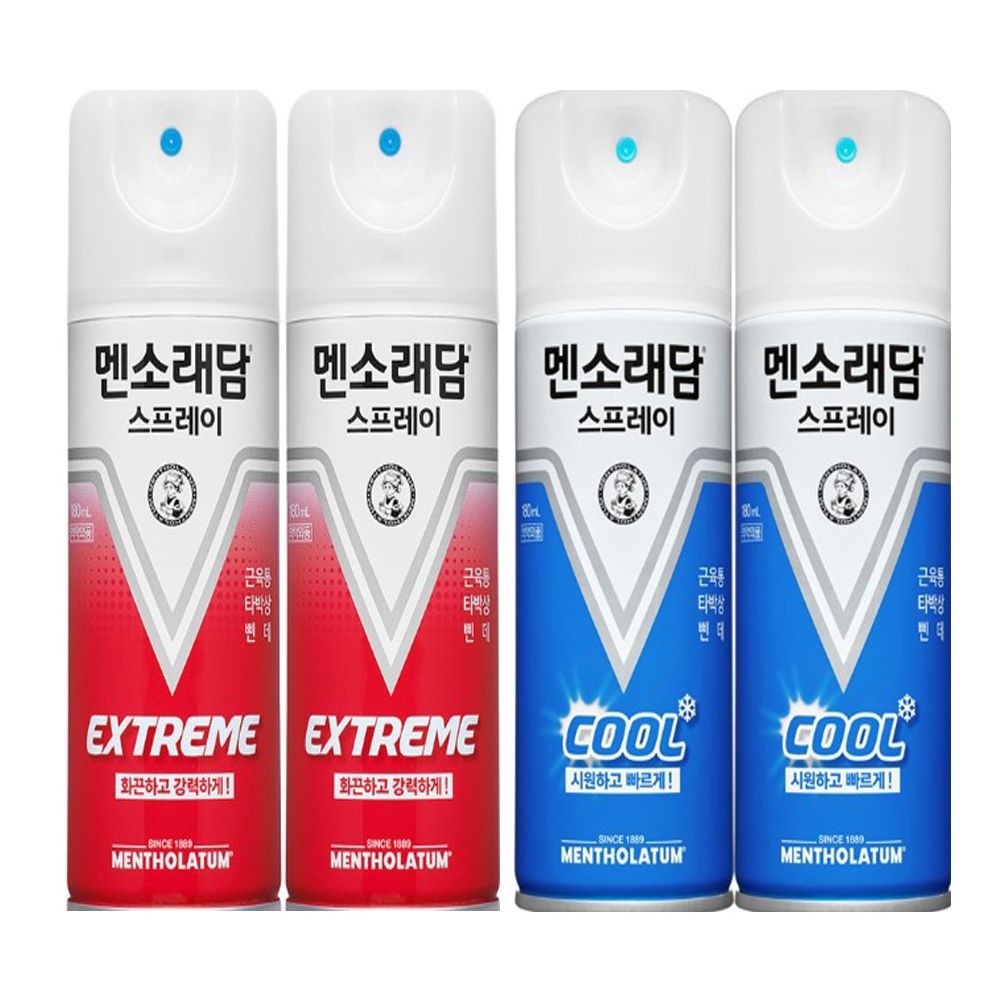 멘소래담 스프레이 익스트림 에스 파스 핫타입x2개 쿨타입x2개