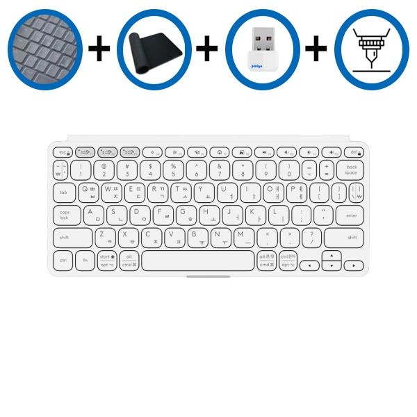 키스킨+장패드+동글+각인서비스 로지텍 KEYS TO GO2 키즈투고2 블루투스 미니키보드 페일그레이