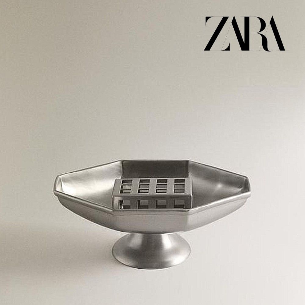 ZARA 자라홈 스튜디오 메리 레녹스 스몰 메탈 트레이 실버 꽃병 화병