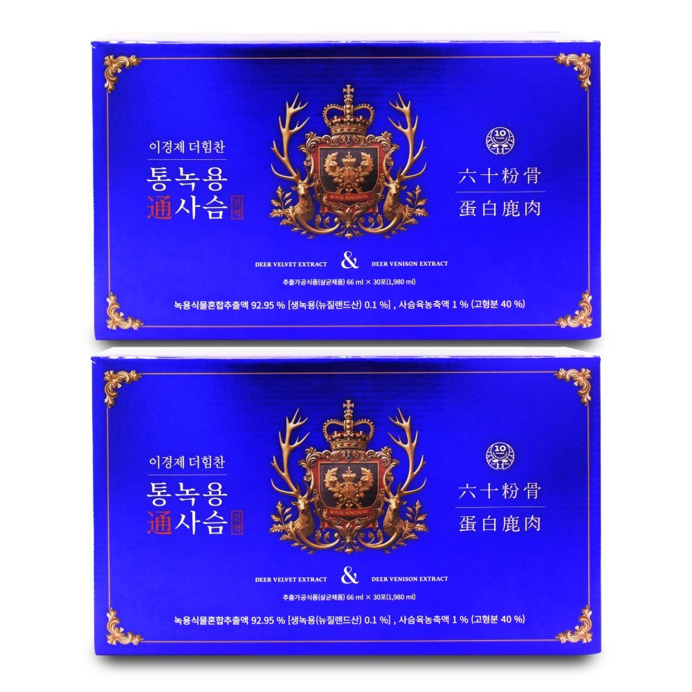 이경제 더힘찬 통녹용 사슴진액 66ml x 30포 X 2박스 I